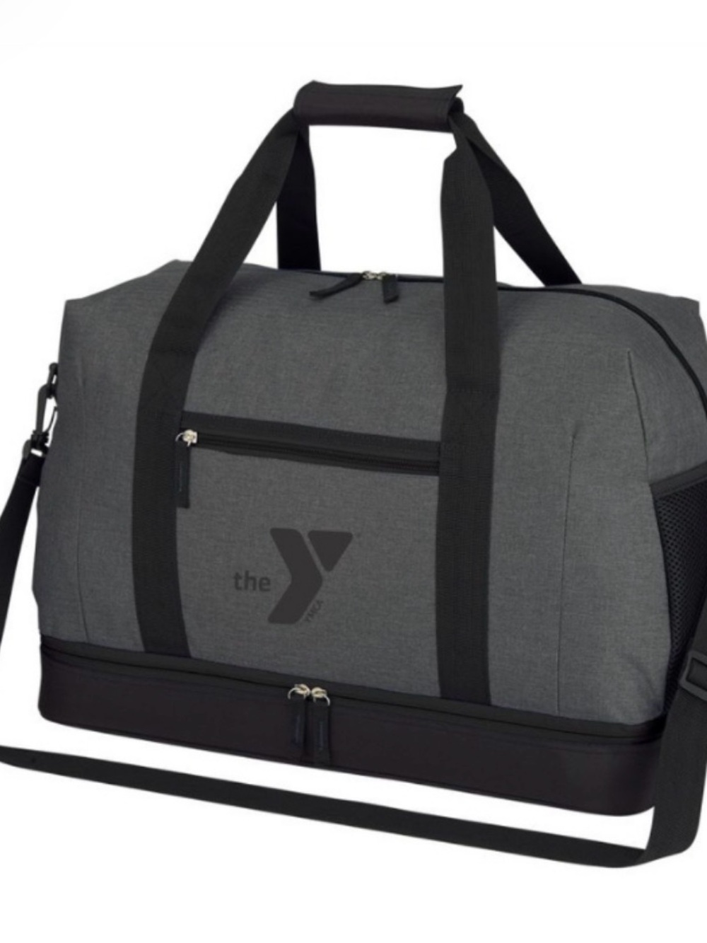 YMCA Gray and Black Duffel Bag with Shoe Compartment
